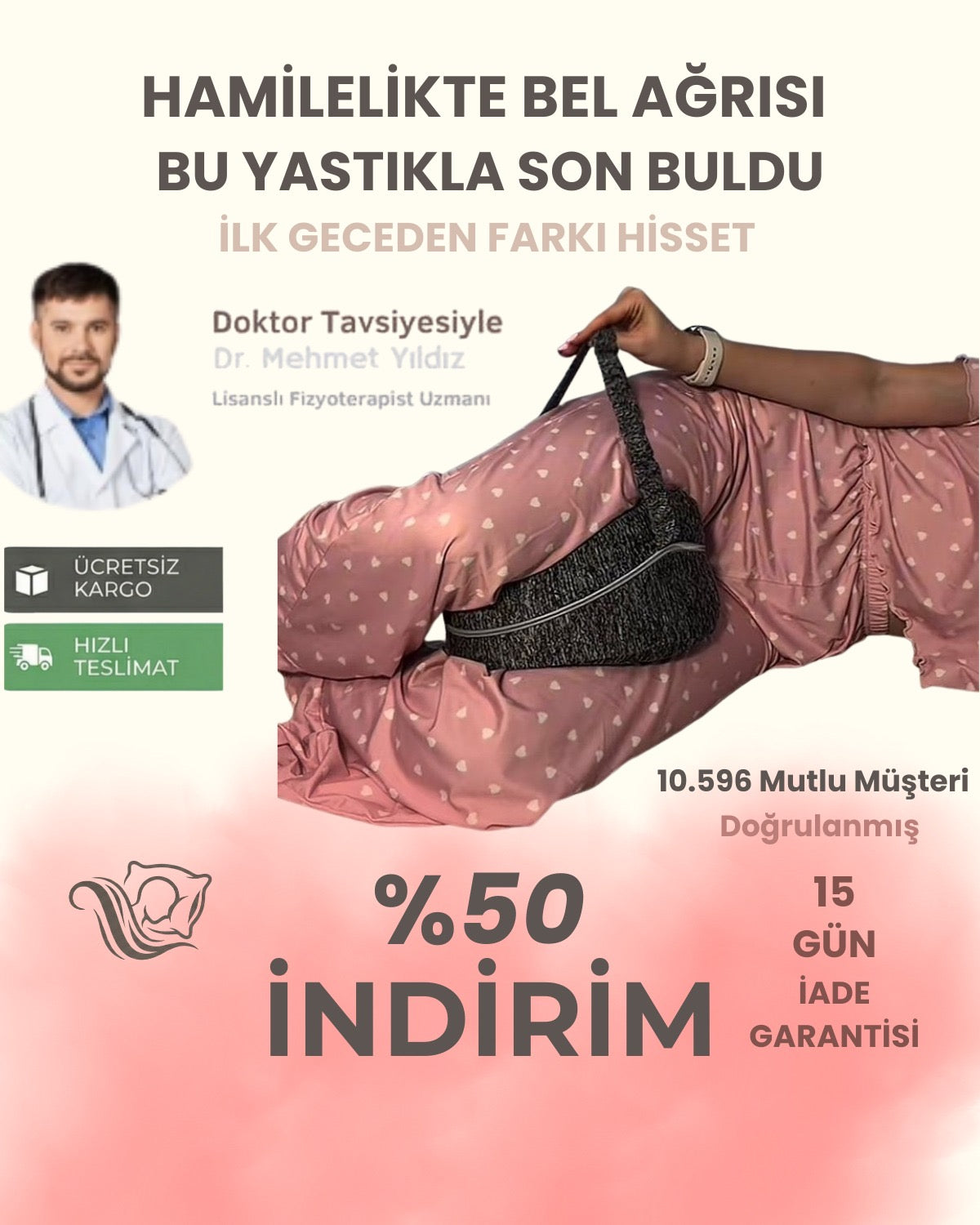 Viscella - Ortopedik Bacak Arası Lastikli Yan Yatış Yastığı